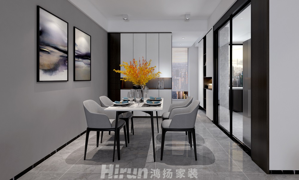 沁園春御苑130㎡復(fù)合寫(xiě)意四居室 裝修案例效果圖-2