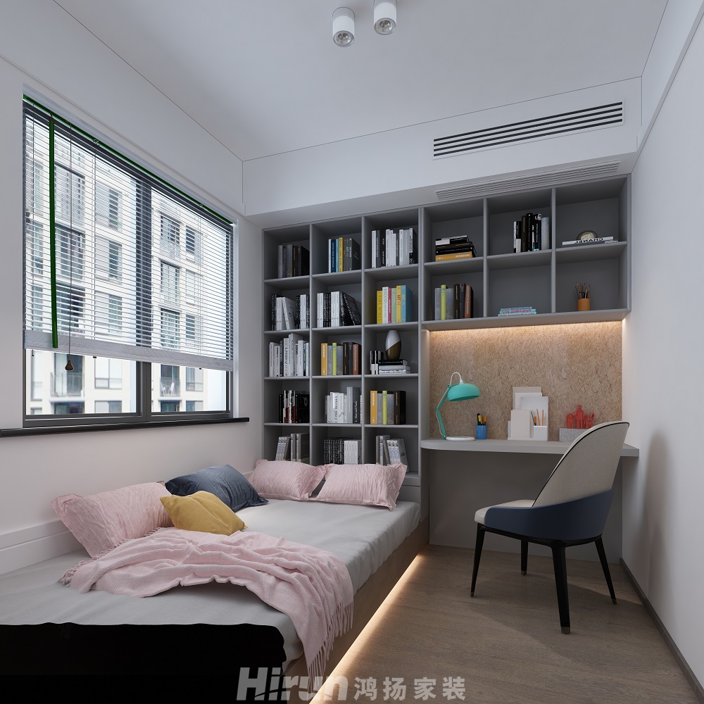 中建大公館109㎡雅致現(xiàn)代三居室 裝修案例效果圖-書(shū)房