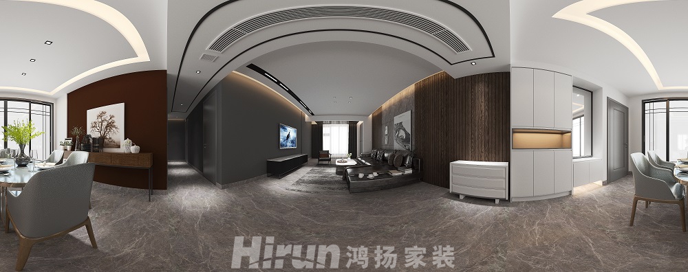 中梁首府140㎡雅致現(xiàn)代四居室 裝修案例效果圖-2