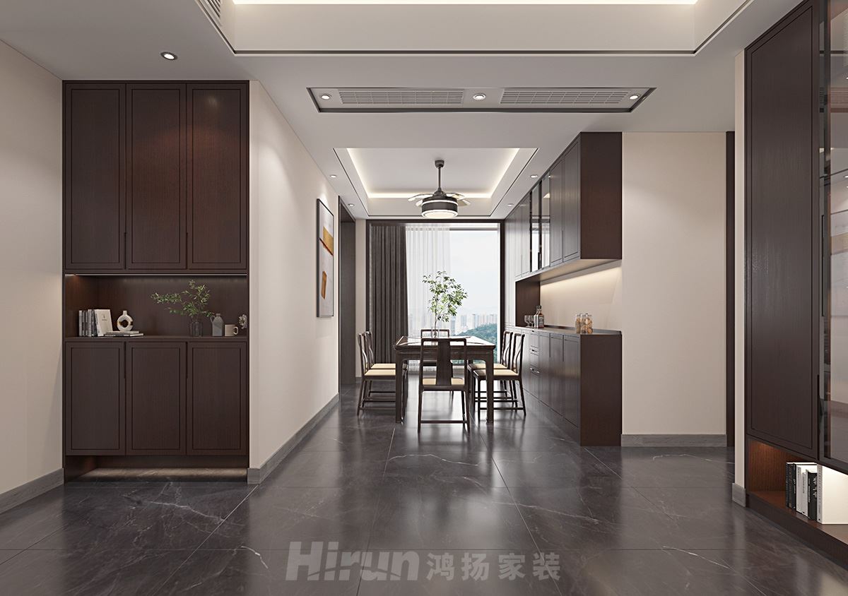 公園央著155㎡復(fù)合寫意四居室 裝修案例效果圖-餐廳