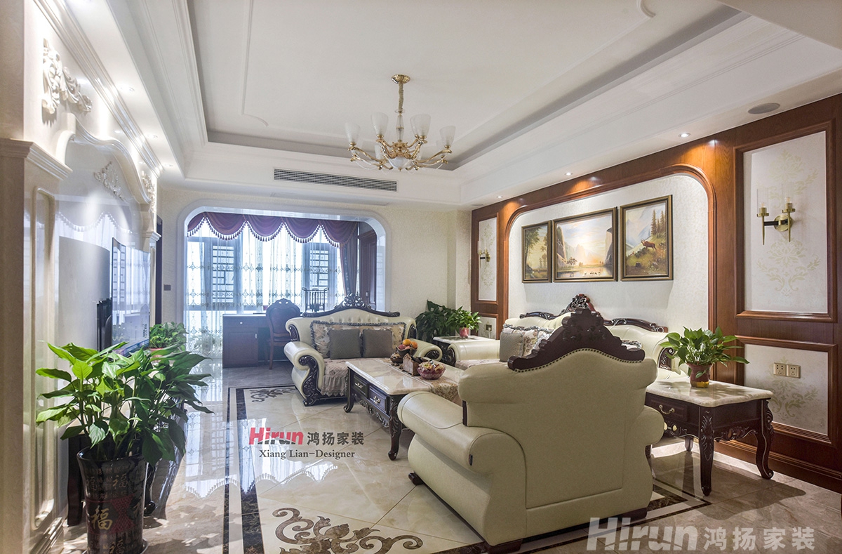 喜臨門150㎡歐美香頌別墅 裝修案例實(shí)景圖-6