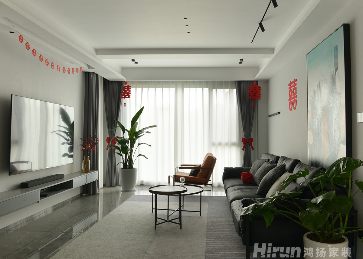 長房半島藍灣135㎡雅致現(xiàn)代四居室 裝修案例實景圖-3