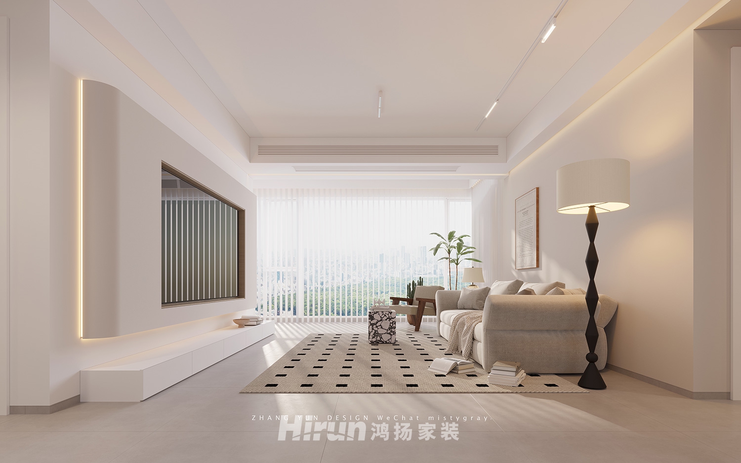 天城國(guó)際廣場(chǎng)141㎡北歐之光四居室 裝修案例效果圖-1