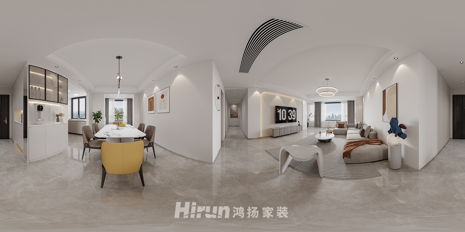 錦繡江山144㎡雅致現(xiàn)代三居室 裝修案例效果圖-3