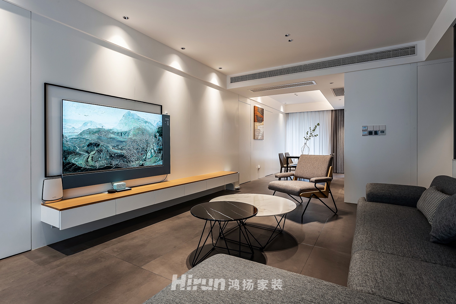 泊愛藍(lán)灣130㎡雅致現(xiàn)代三居室 裝修案例實景圖-2
