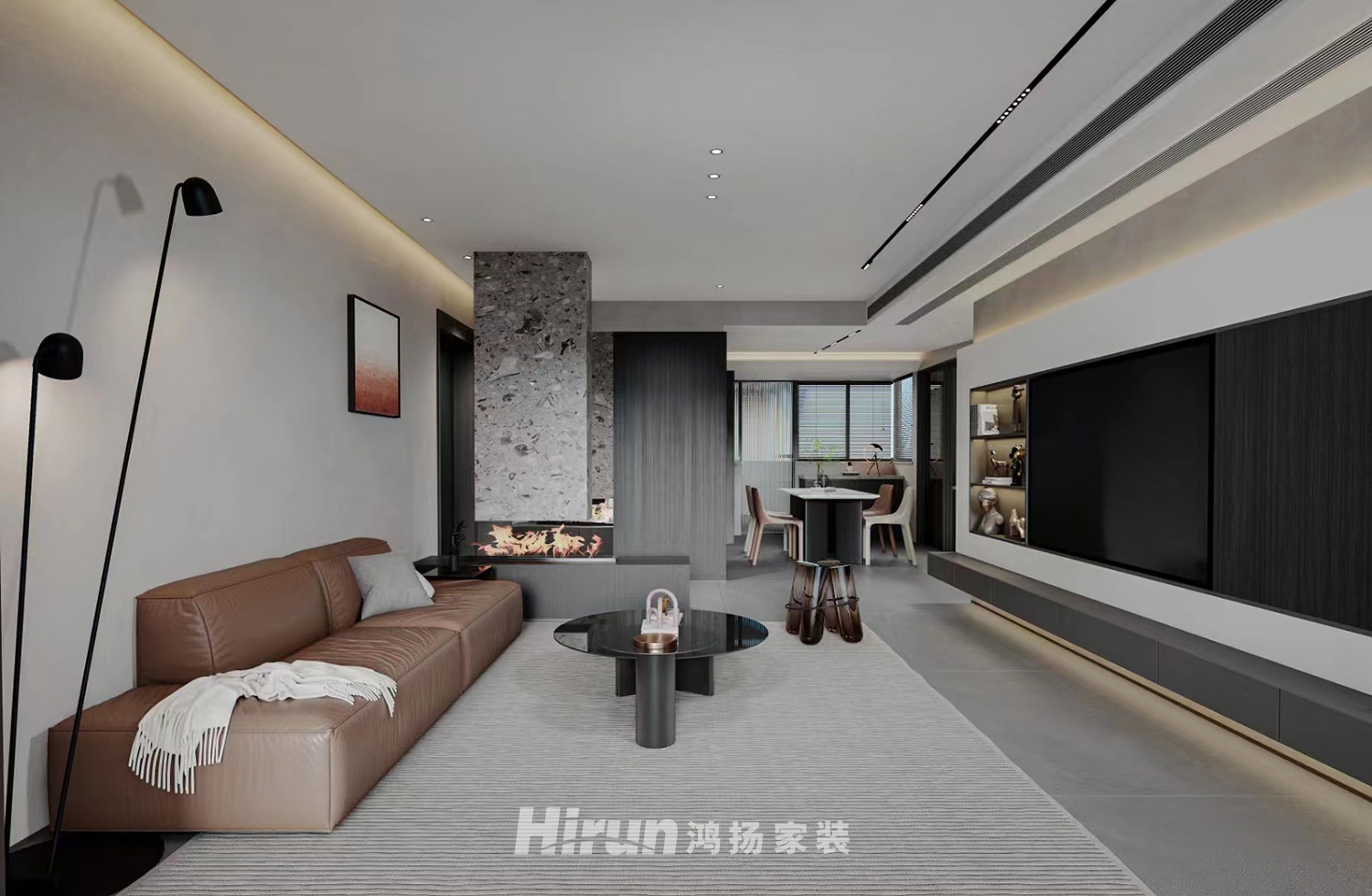 恒廣國(guó)際140㎡雅致現(xiàn)代四居室 裝修案例效果圖-1