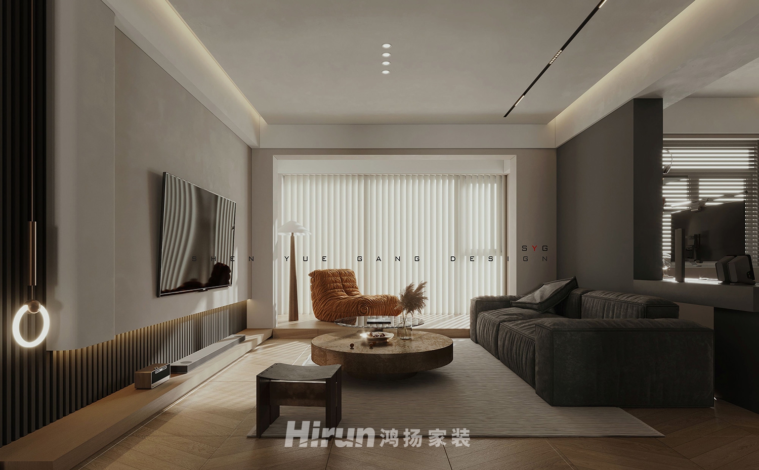 學(xué)林西岸140㎡雅致現(xiàn)代四居室 裝修案例效果圖-5