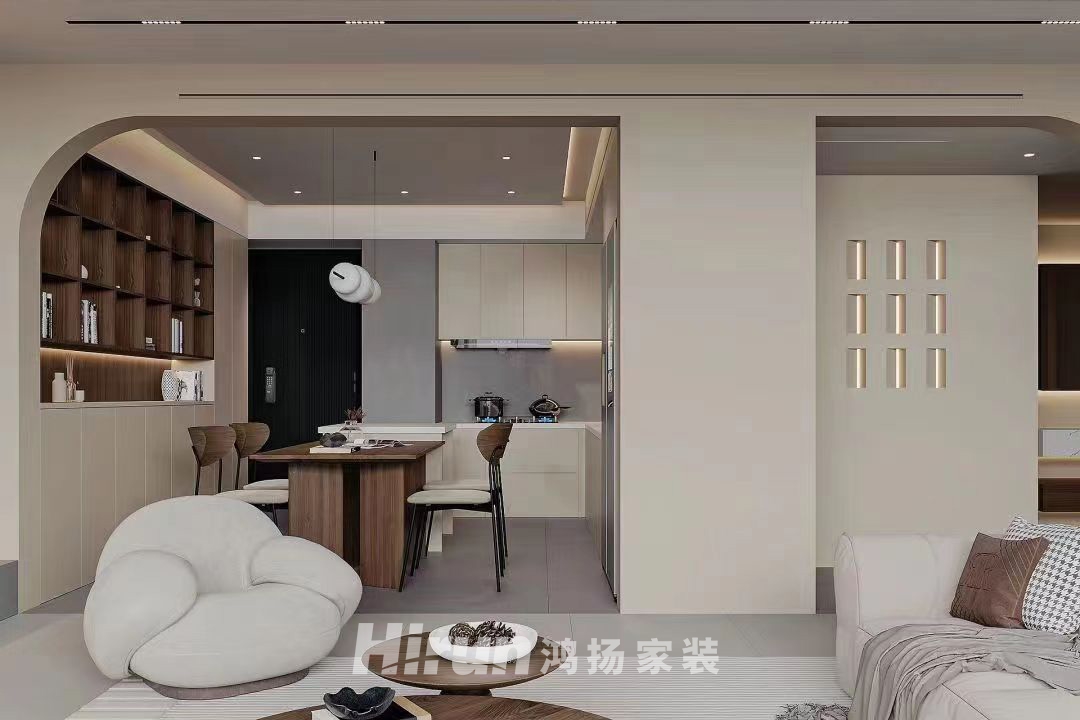 省委宿舍112㎡雅致現(xiàn)代三居室 裝修案例效果圖-2