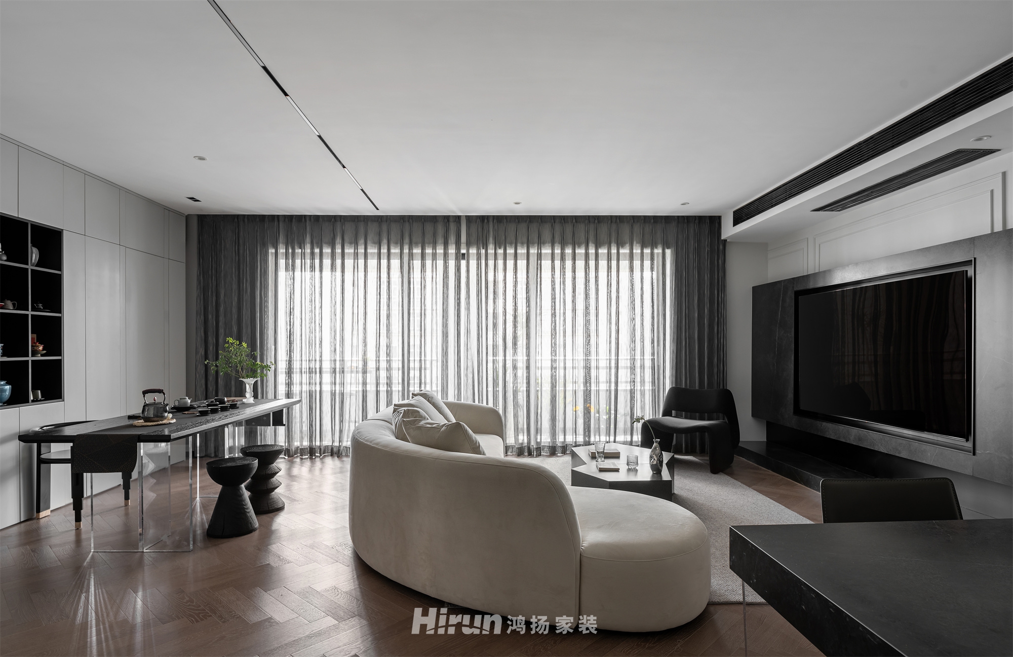 華潤桃園里140㎡雅致現(xiàn)代大平層 裝修案例實景圖-2