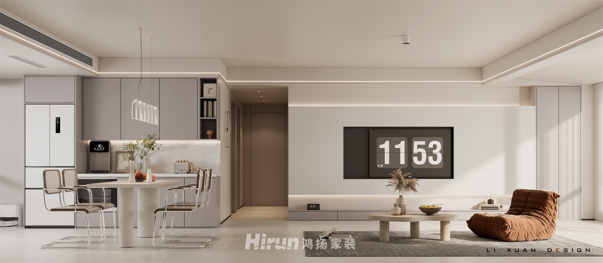 長(zhǎng)房云尚公館130㎡北歐之光三居室 裝修案例效果圖-1