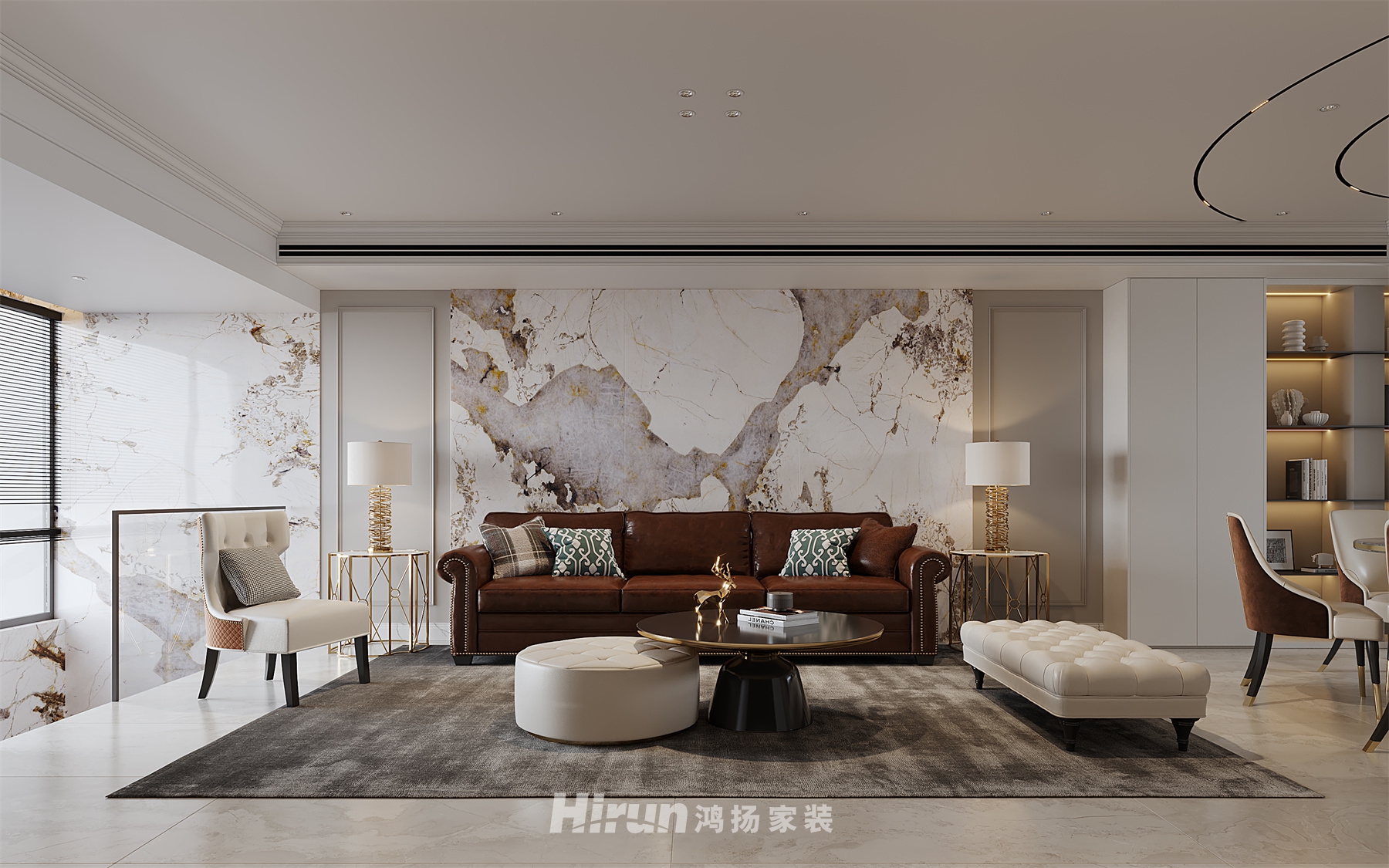 西山匯景245㎡優(yōu)雅繽紛四居室 裝修案例效果圖-5