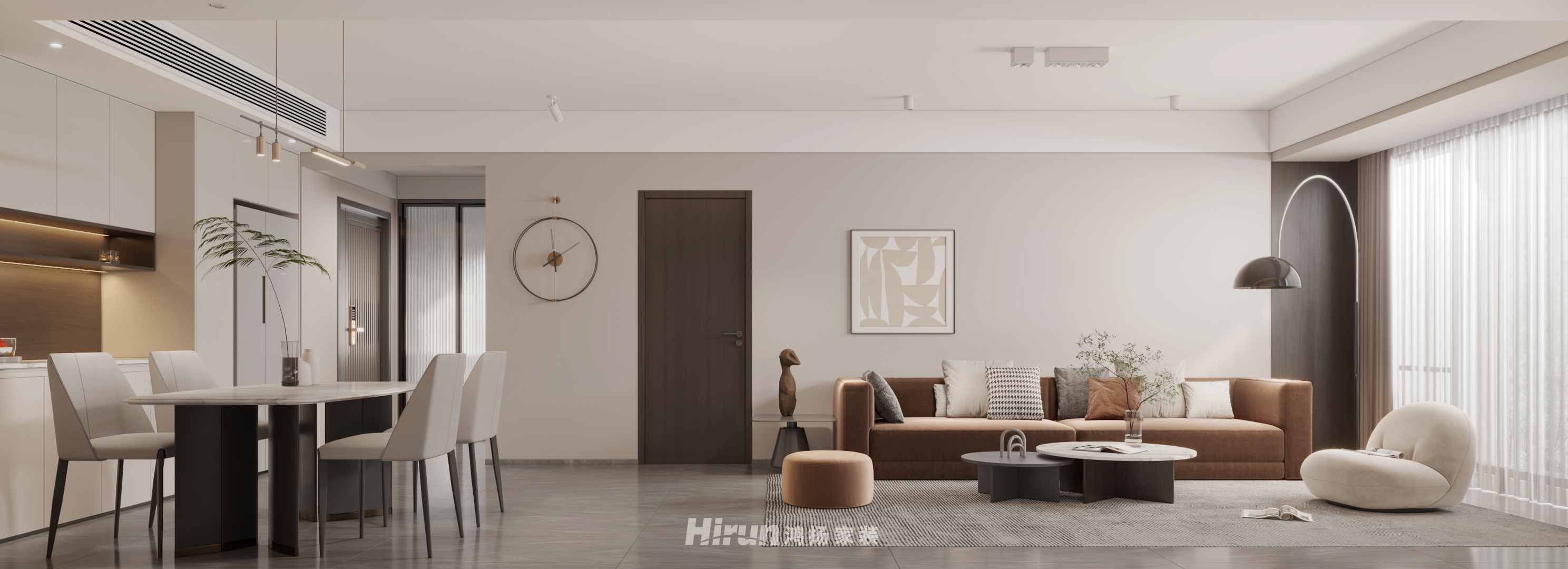 八方小區(qū)120㎡北歐之光三居室 裝修案例效果圖-4