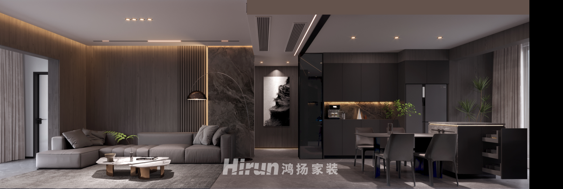 長(zhǎng)房寧城府150㎡雅致現(xiàn)代四居室 裝修案例效果圖-3