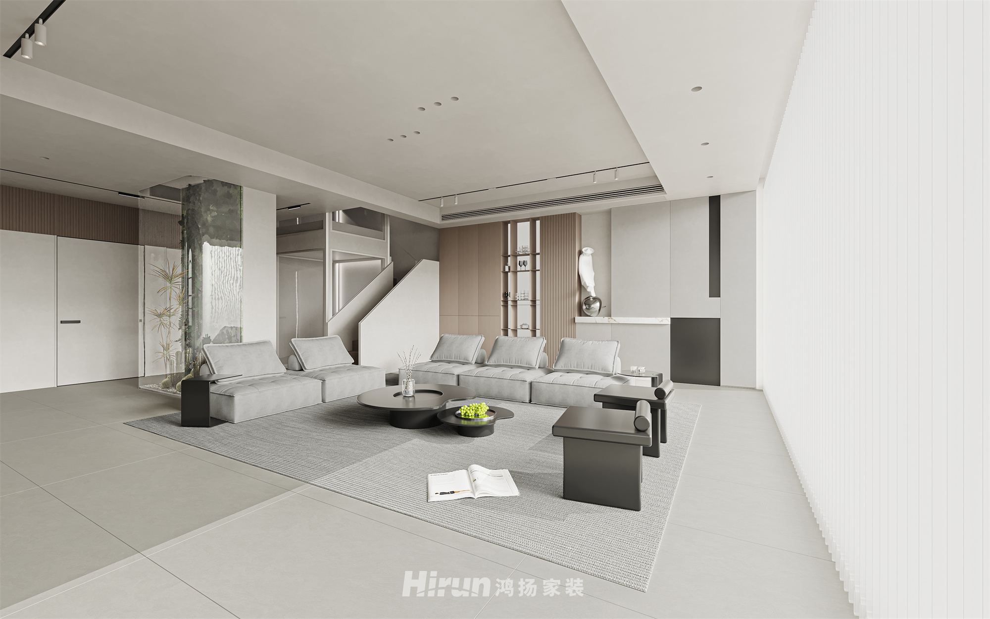 湖山賦 500㎡雅致現(xiàn)代別墅 裝修案例效果圖-3