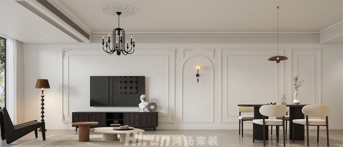中建鈺和城110㎡輕歐簡(jiǎn)美三居室 裝修案例效果圖-1