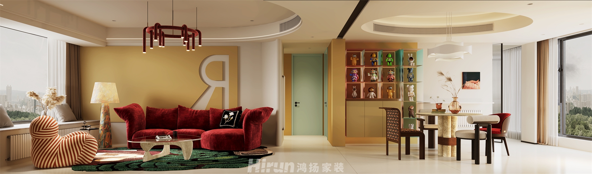 榮悅臺140㎡優(yōu)雅繽紛四居室 裝修案例效果圖-2