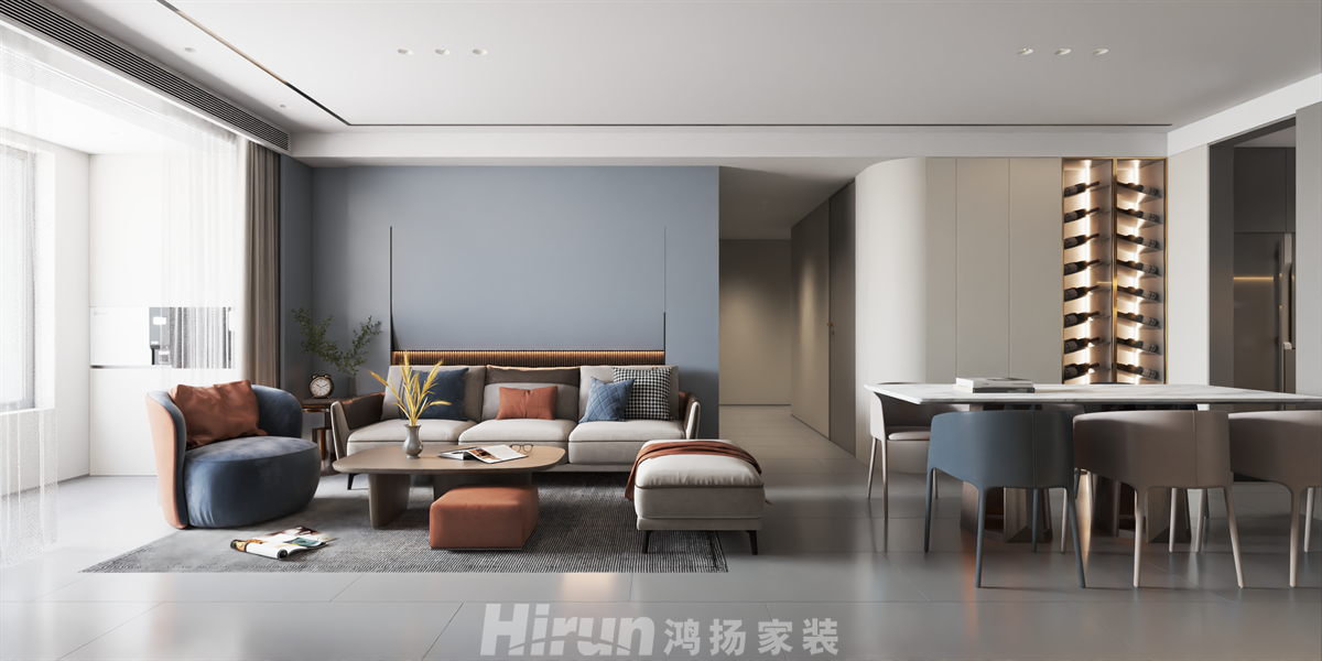 建發(fā)央著140㎡優(yōu)雅繽紛四居室 裝修案例效果圖-2