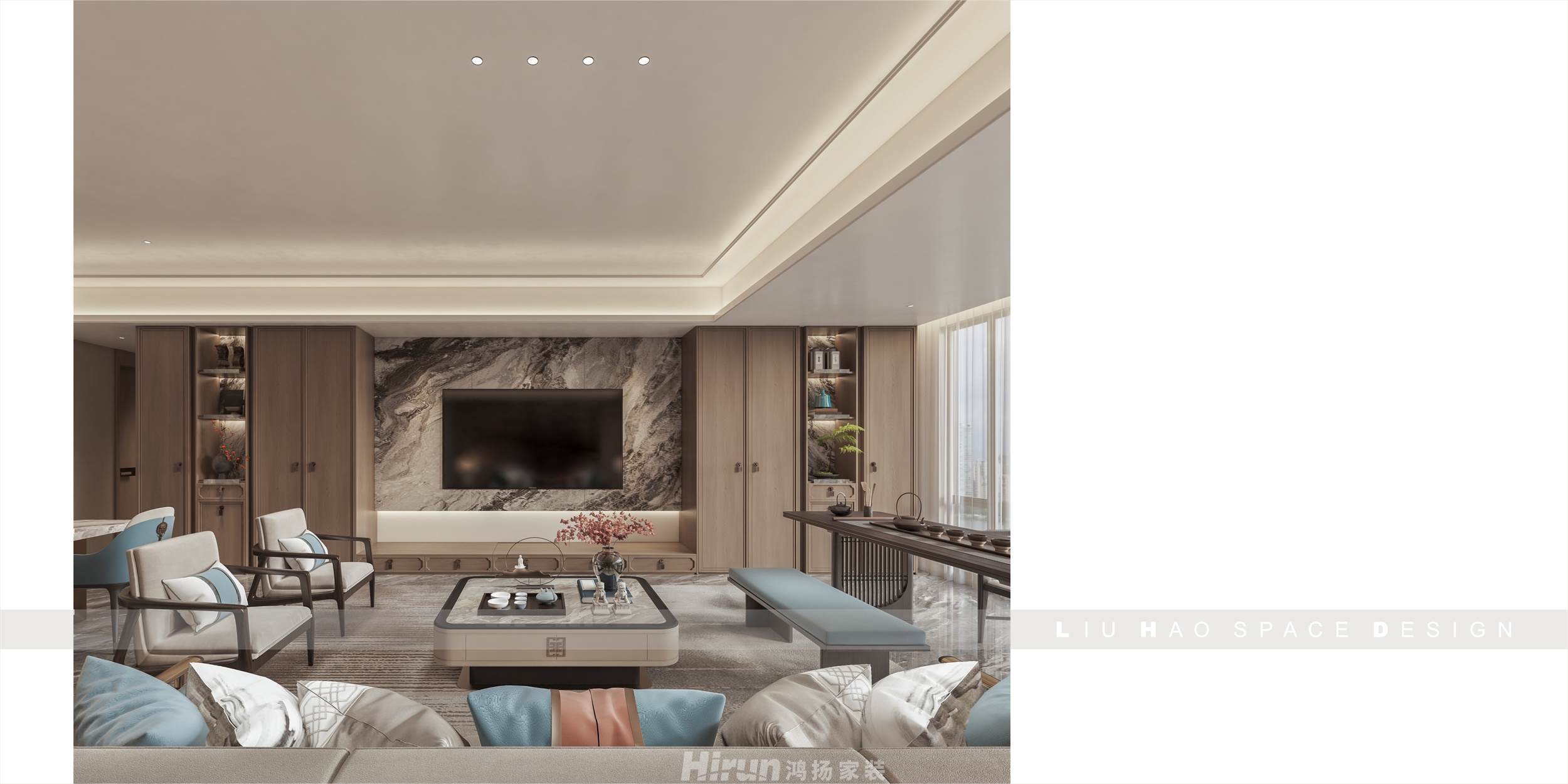 時代·建發(fā)和著210㎡復合寫意大平層 裝修案例效果圖-4