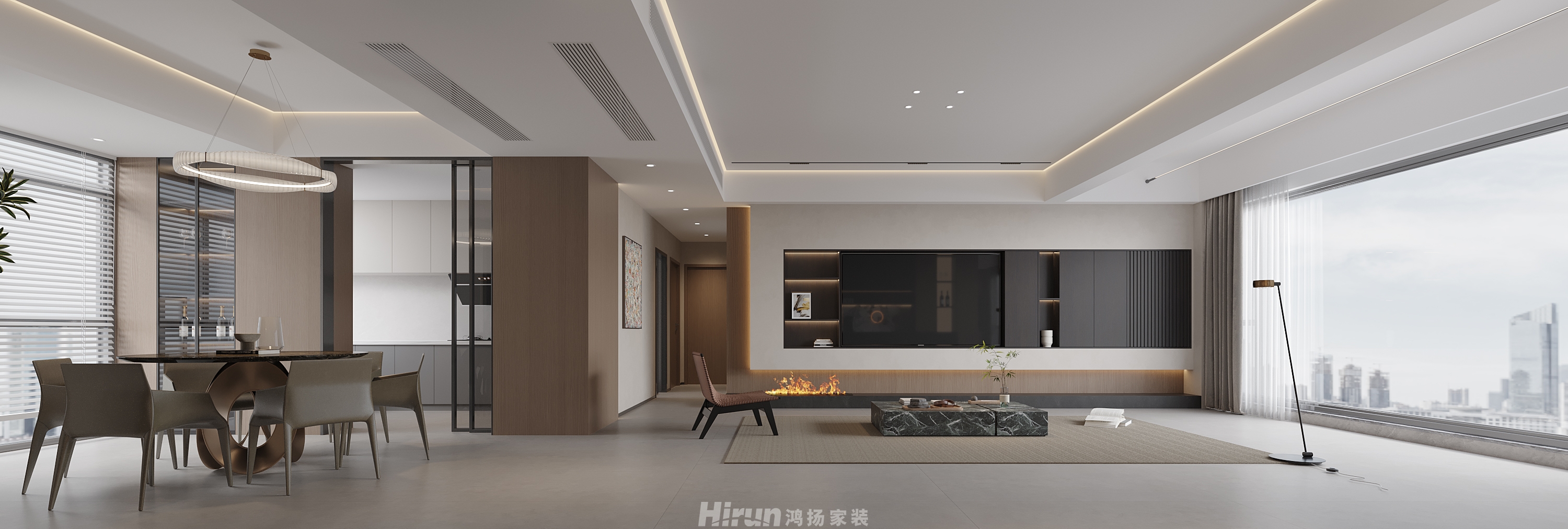 天嘉成林間180㎡雅致現(xiàn)代大平層 裝修案例效果圖-5