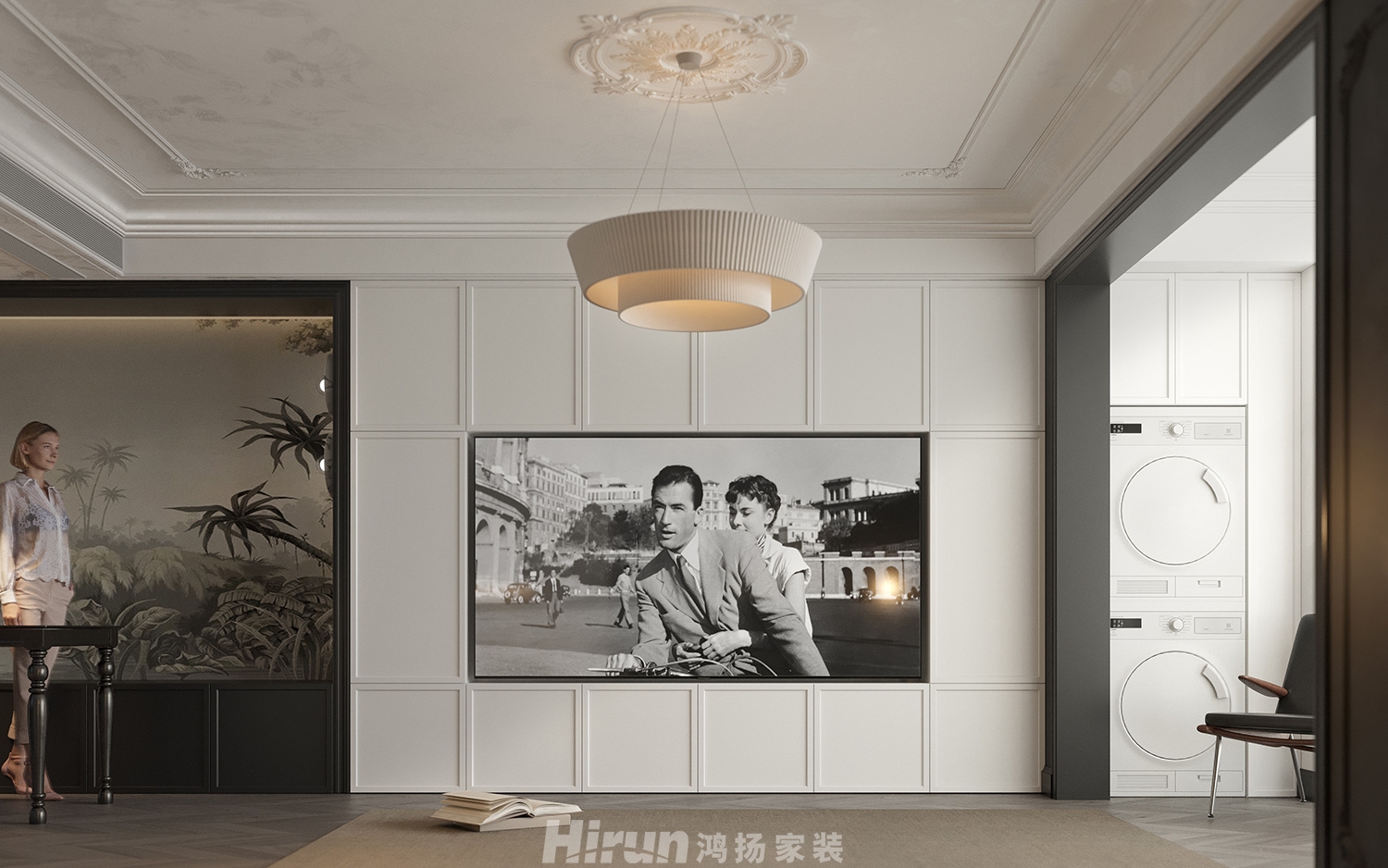 城發(fā)恒偉洋湖映100㎡輕歐簡(jiǎn)美三居室 裝修案例效果圖-2