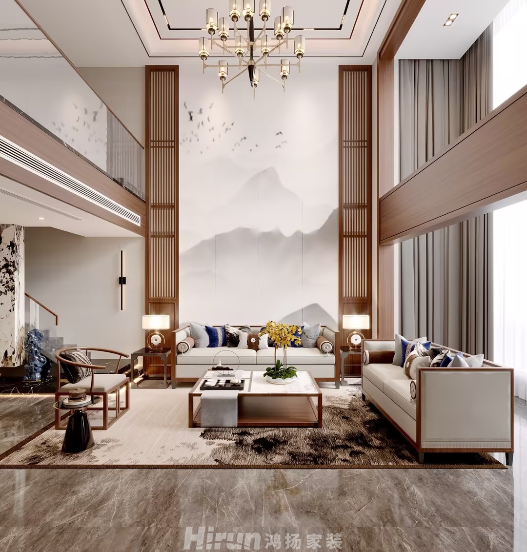 海倫春天380㎡復(fù)合寫(xiě)意疊墅 裝修案例效果圖-1