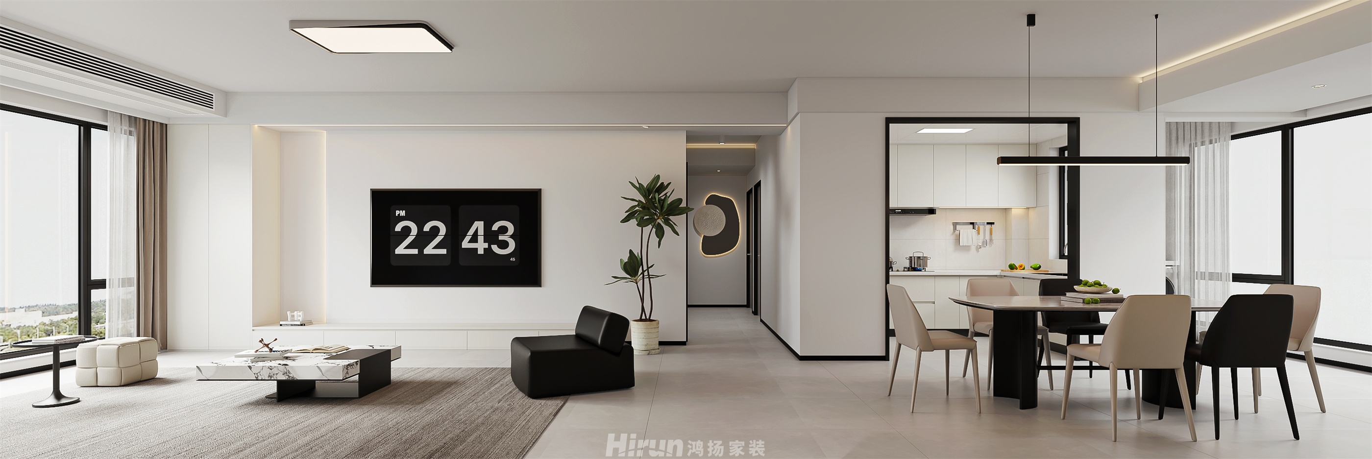 懷熙府紫宸苑163㎡雅致現(xiàn)代四居室 裝修案例效果圖-6