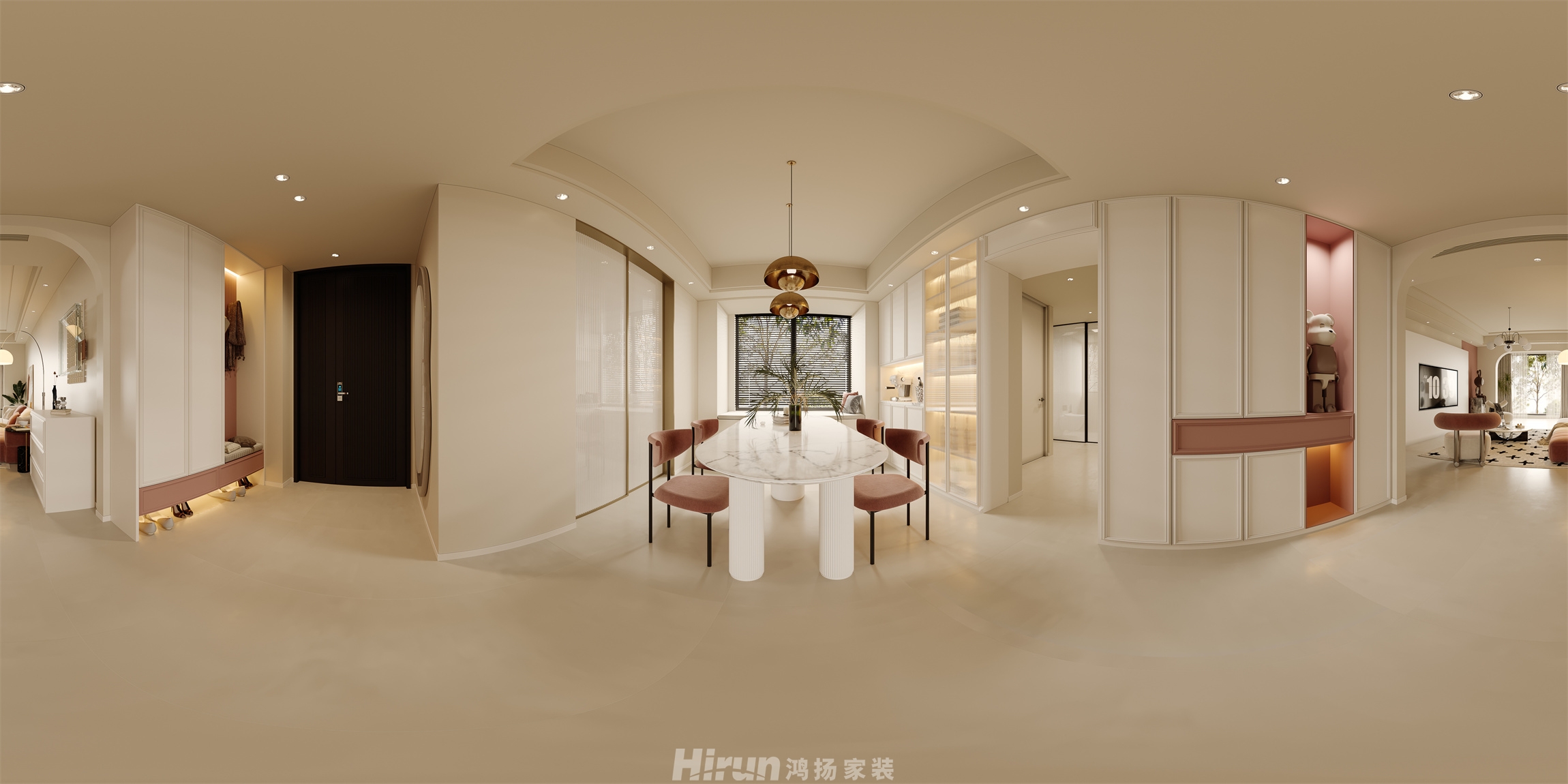 南益名仕豪庭120㎡優(yōu)雅繽紛三居室 裝修案例效果圖-2