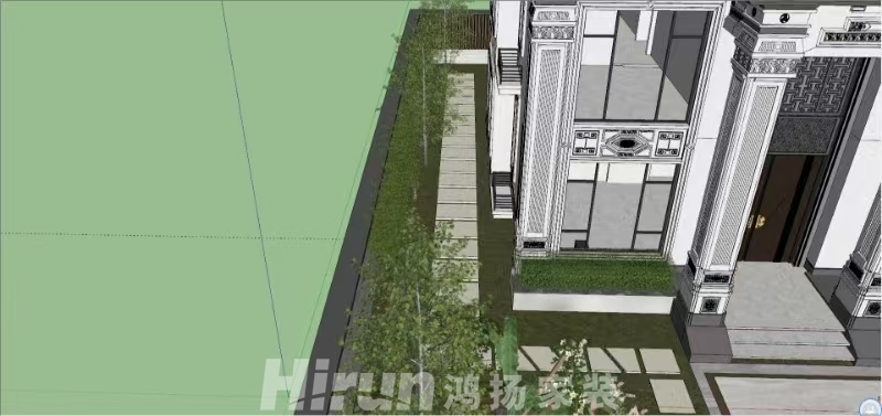 瀏陽(yáng)自建別墅800㎡寫意木構(gòu)別墅 裝修案例效果圖-2