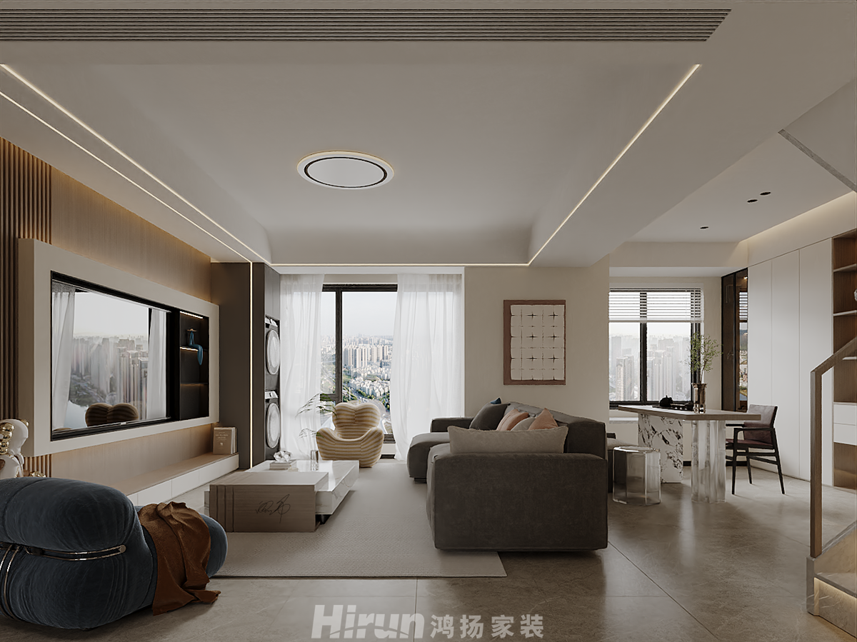 漢唐世家170㎡藝術(shù)室界四居室 裝修案例效果圖-4
