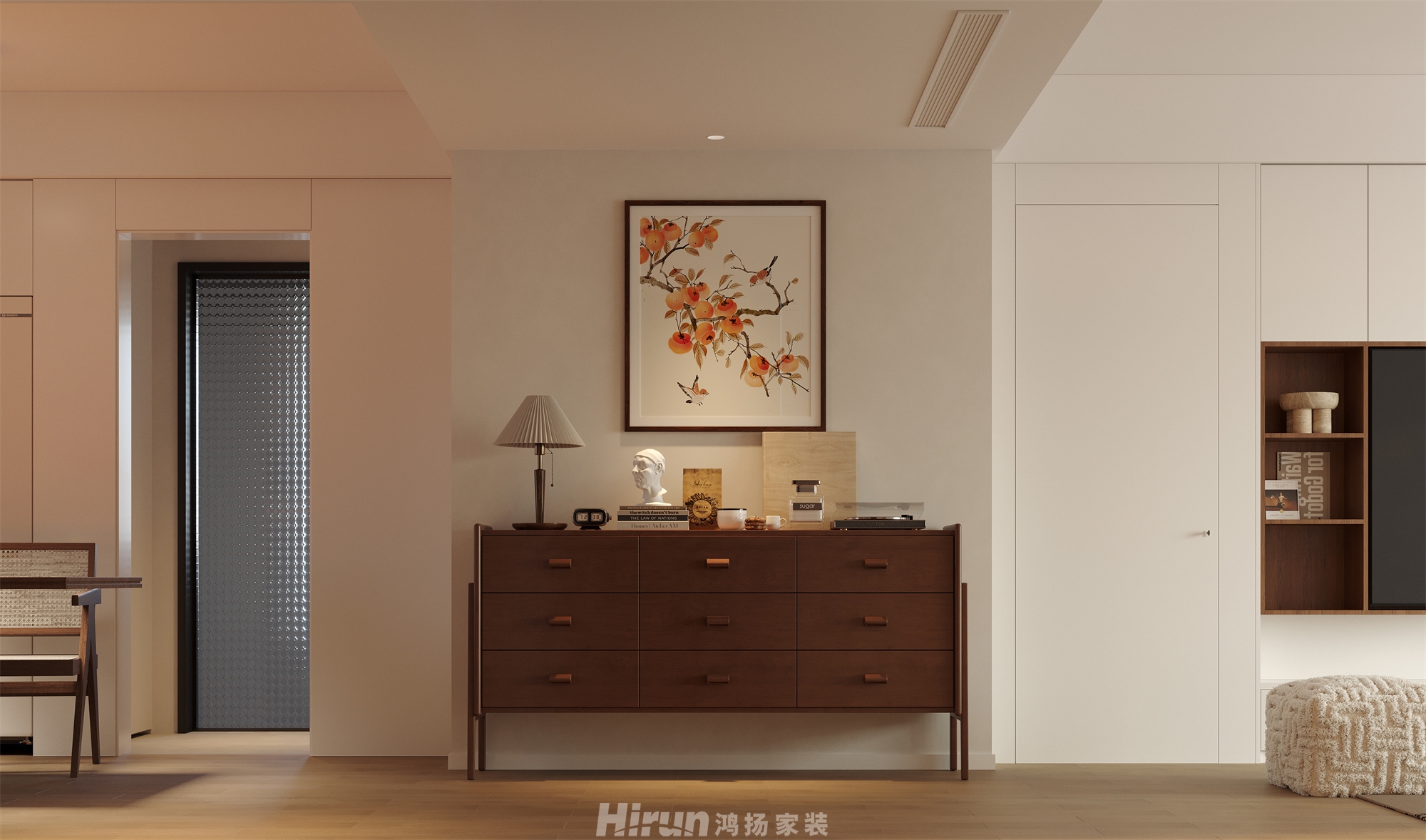 江山悅130㎡復(fù)古風(fēng)潮三居室 裝修案例效果圖-2