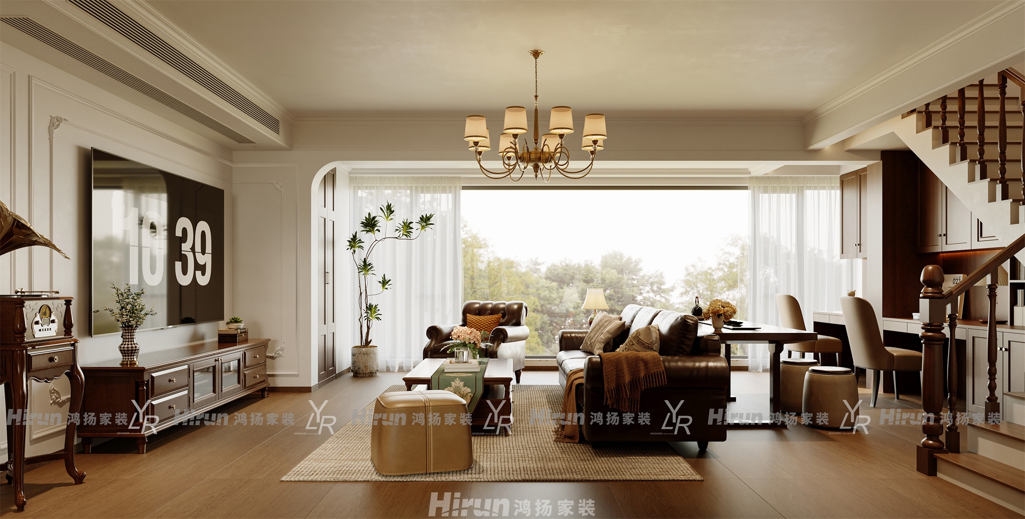 萬(wàn)境水岸天境200㎡輕歐簡(jiǎn)美復(fù)式 裝修案例效果圖-4