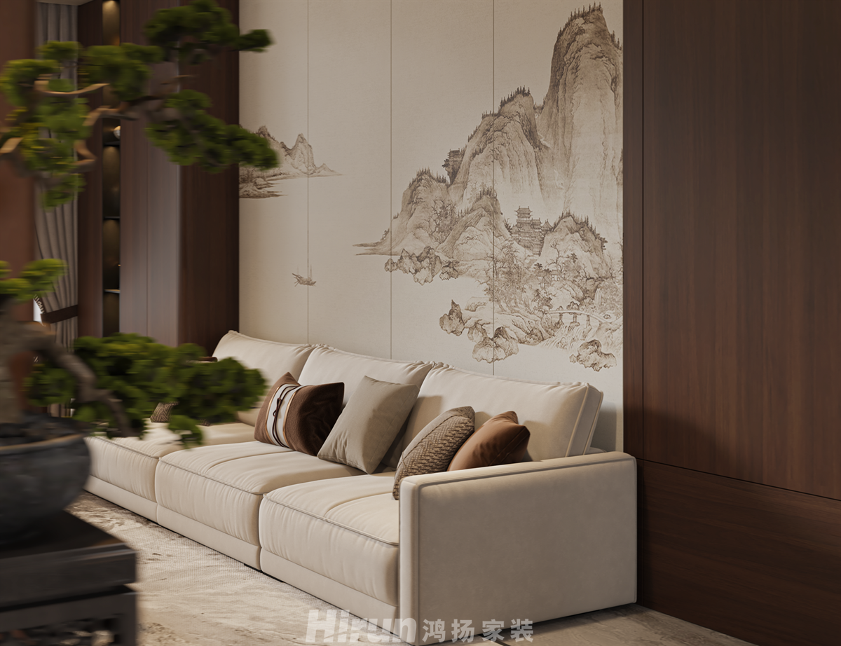 寶能公館200㎡復(fù)合寫意大平層 裝修案例效果圖-9