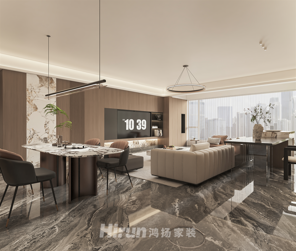 建發(fā)和著180㎡雅致現代四居室 裝修案例效果圖-5