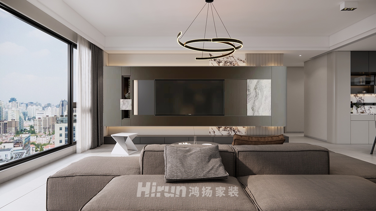 建發(fā)央著177㎡雅致現(xiàn)代四居室 裝修案例效果圖-2
