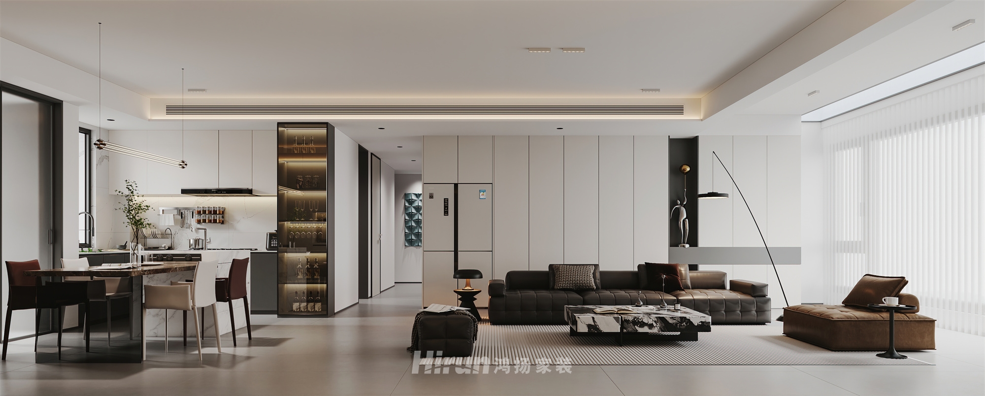 建發(fā)央著145㎡雅致現代四居室 裝修案例效果圖-1