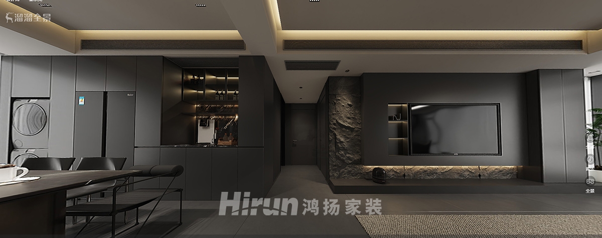 兆基溈水玥170㎡復(fù)古風(fēng)潮四居室 裝修案例效果圖-3