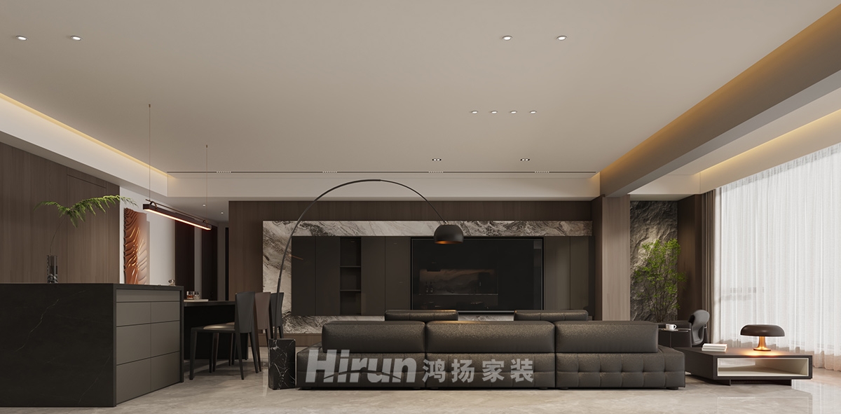 建發(fā)和著210㎡新裝飾主義四居室 裝修案例效果圖-2