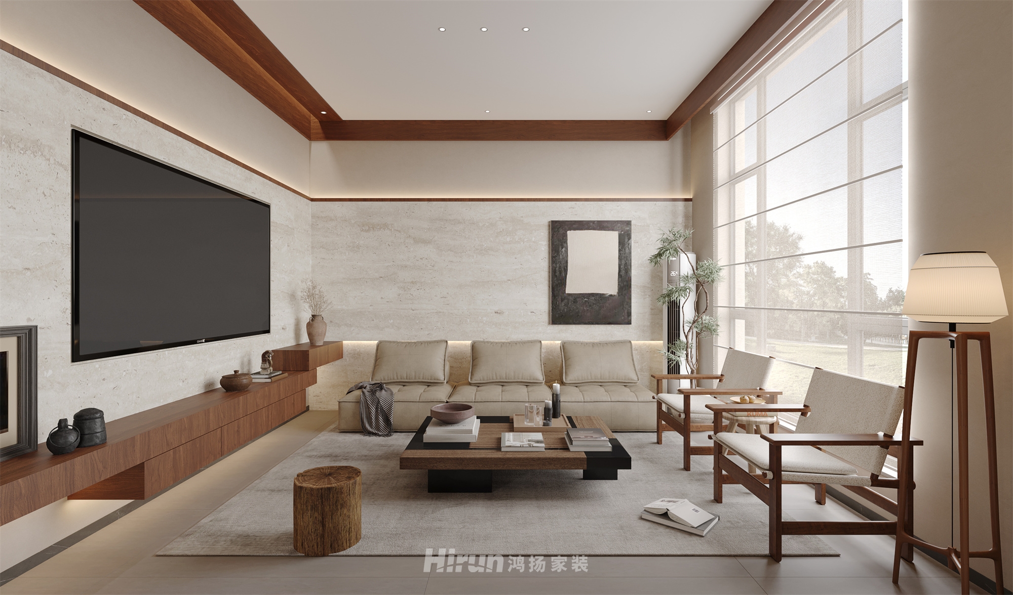 麻陽(yáng)自建房406㎡復(fù)古風(fēng)潮別墅 裝修案例效果圖-3