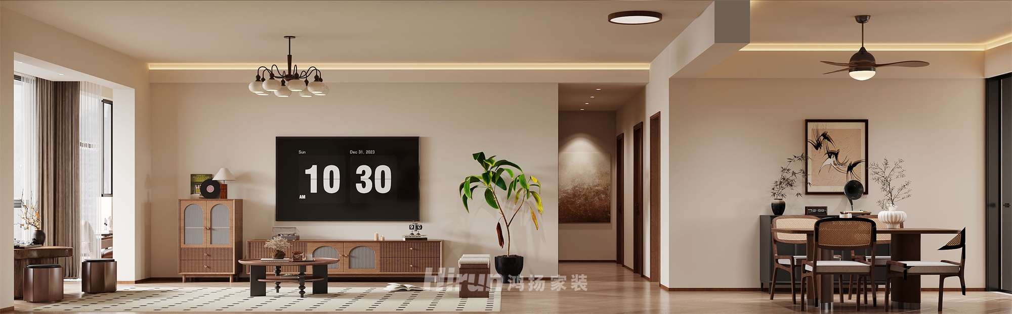 懷電新苑159㎡復(fù)古風(fēng)潮四居室 裝修案例效果圖-4