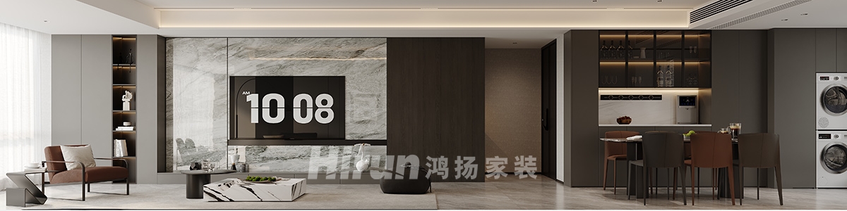 長沙潤府189㎡雅致現(xiàn)代四居室 裝修案例效果圖-4