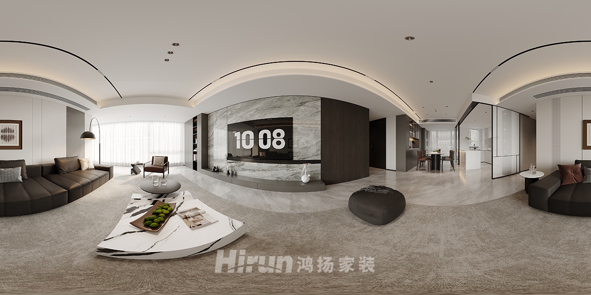 長沙潤府189㎡雅致現(xiàn)代四居室 裝修案例效果圖-1