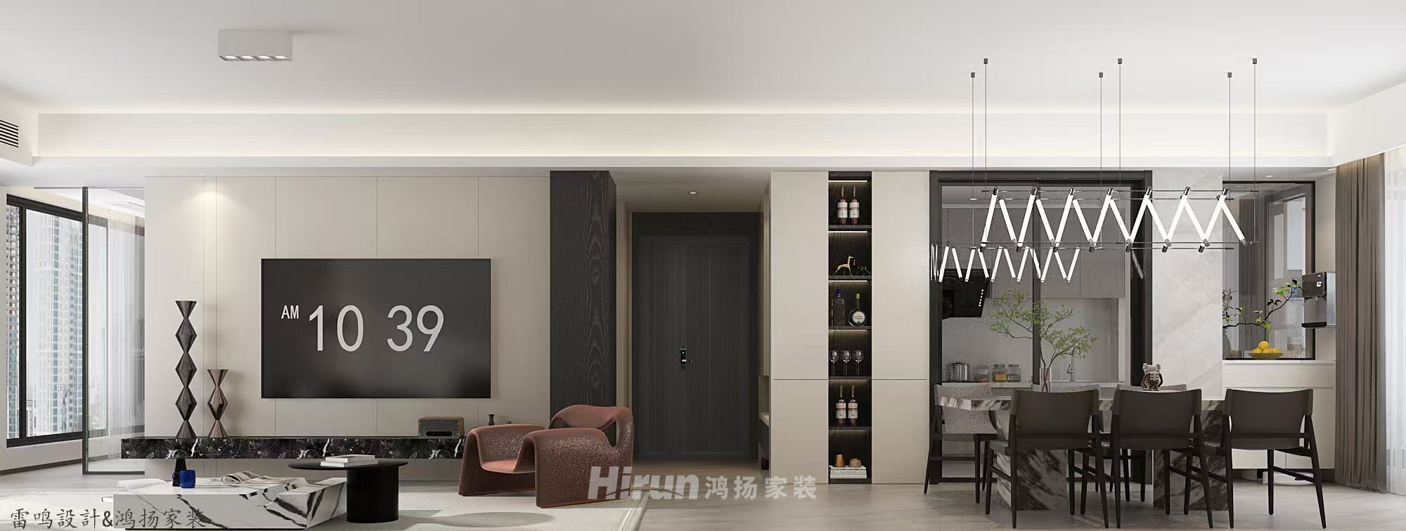 匯景中央廣場140㎡雅致現(xiàn)代四居室 裝修案例效果圖-2