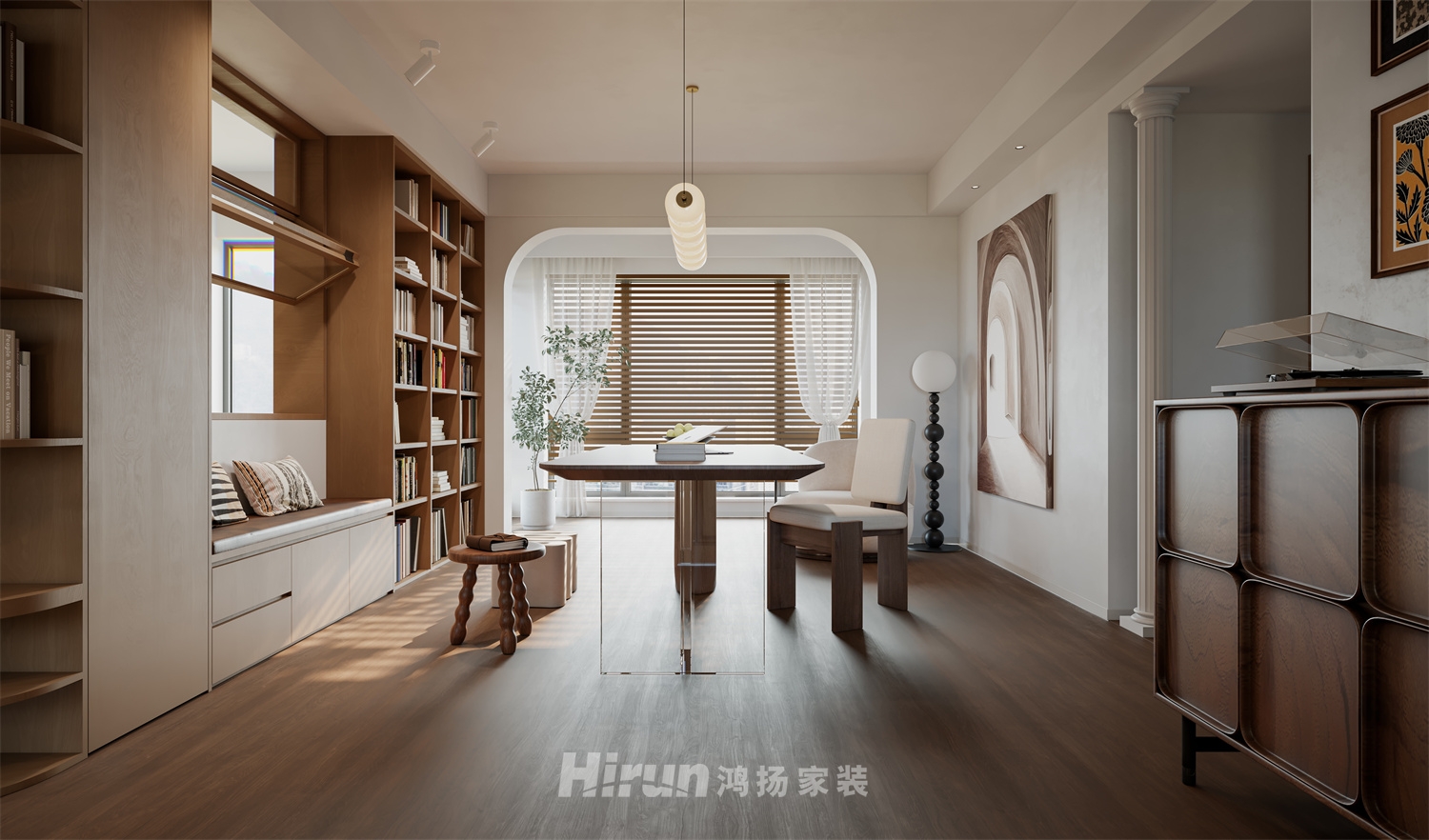 鑫遠(yuǎn)翡麗郡120㎡北歐之光四居室 裝修案例效果圖-2