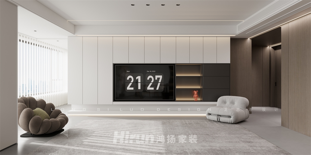 鑫遠(yuǎn)翡麗郡140㎡雅致現(xiàn)代四居室 裝修案例效果圖-2