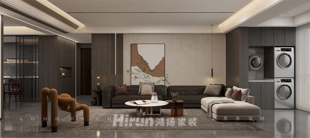 青園160㎡新裝飾主義四居室 裝修案例效果圖-3