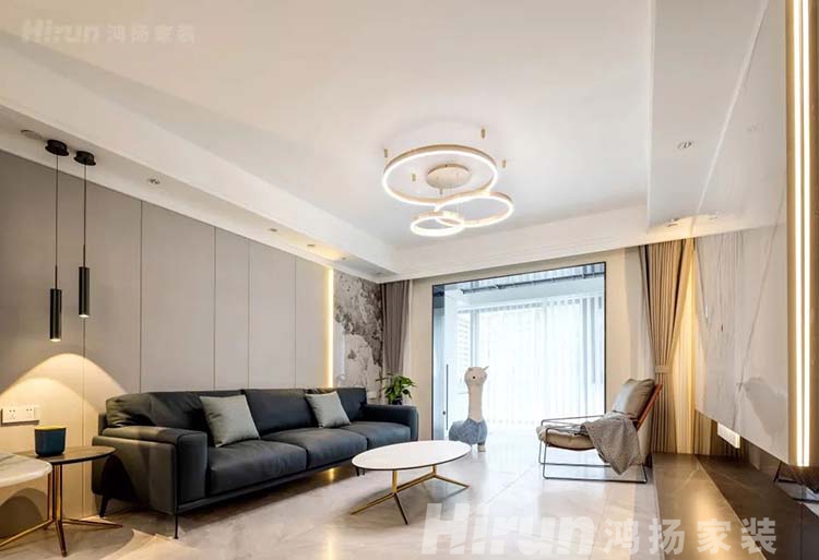 2022年房子怎么裝修好看，鴻揚家裝三居室“雅致灰調(diào)”裝修案例分享